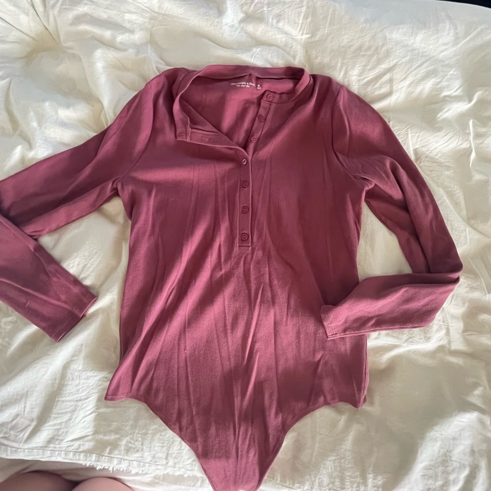 Abercrombie and Fitch Long Sleeve Button-Up bodysuit